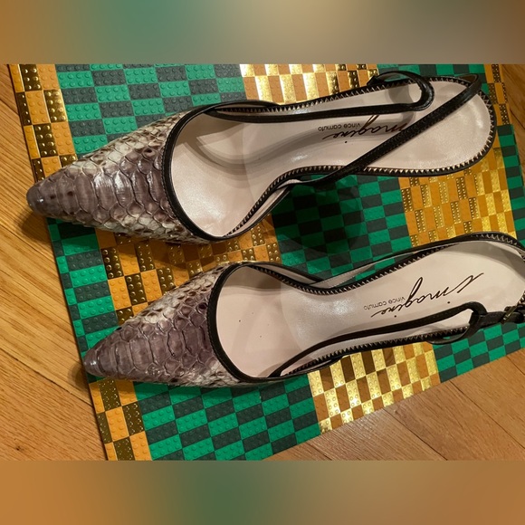 Genuine python ombré browns skins sling backs size 10 - Picture 3 of 5